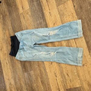 Time and Tru Light Blue Distressed Maternity Jeans